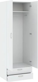 BASIC 2 ajtós, 2 fiókos ruhásszekrény | Fehér