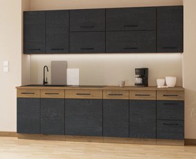 Mosogató szekrény, szürke matt/tölgy lancelot, VEGA 80 ZL 2F BB