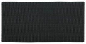 fekete polyrattan bárasztal tárolópolccal 120 x 60 x 110 cm