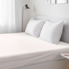 Goldea körgumis damaszt lepedő - krémszínű csíkos 90 x 200 cm