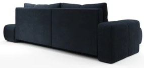 ALMADA kinyitható L-alakú kárpitozott sarokkanapé tárolóval, balos, kék