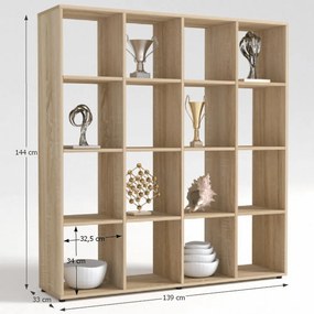 Könyvespolc, tölgy sonoma, SARAH