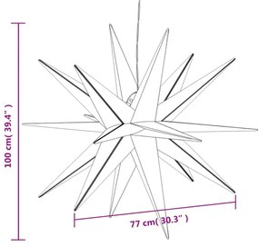 3 db összecsukható fehér karácsonyi lámpa LED-del 100 cm
