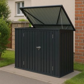 Fém tároló szemetes kukára zsanéros fedél 200×105×128cm