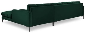Bali sötétzöld bársony sarokkanapé, jobb oldali - Cosmopolitan Design