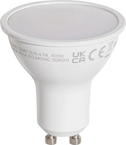 5 darabos GU10 50 mm-es LED izzókészlet, átlátszó, 4,7 W, 400 lm, 2200-2400 K