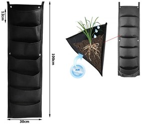 Filc függőleges növénytartó - 7 zseb palánták számára