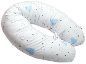 Szoptatós párna, pamut, I love Boy, Baby Nellys, kék/féher