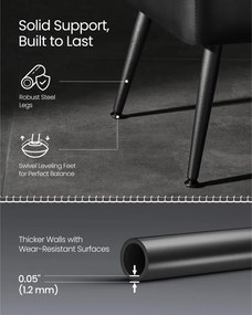 ECHO pad műbőr, ottomán, műbőr borítással, tintafekete 120x40x45cm