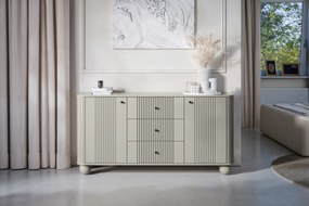 Versper komód 160 cm - kasmír / fekete fogantyúk