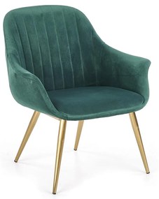 Elegance II fotel, sötétzöld / arany
