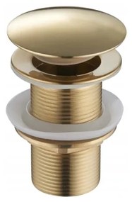 Mexen zárható mosdó kifolyó kerek, ClickClack, nagy dugó, túlfolyó nélkül, Arany, 79910-50