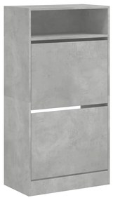 betonszürke szerelt fa cipőszekrény 60x34x116 cm