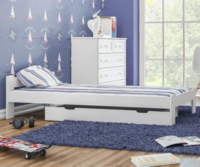 AMI nábytek MAXI-DREW Anetka ágy 80x200 - tömör fenyő fehér