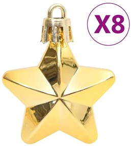 111 részes aranyszínű polisztirol karácsonyi gömb szett