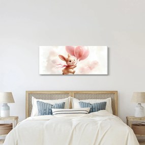 Kép - Nyuszi léggömbökkel (120x50 cm)