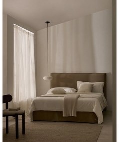 Szürkésbarna kárpitozott franciaágy 180x200 cm Jaira – Kave Home