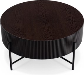 Corbi dohányzóasztal 80 cm nappaliba - sötét dió / matt fekete