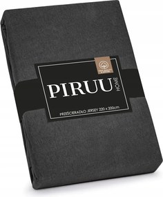 Pamut Gumis Lepedő 200x220 Puha Szín Sötétszürke Jersey