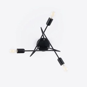 Sollux SL.1434 - Felületre szerelhető csillár  LOOP 3xE27/15W/230V fekete