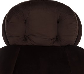 Luxus forgófotel lábtartóval, barna Velvet szövet, ADELMO