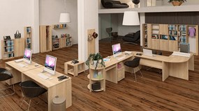 Tárgylóasztal ívvel 150, tölgy sonoma, TEMPO ASISTENT NEW 022