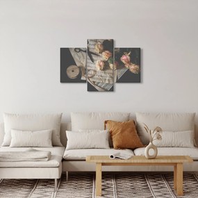A zenei jegyzetek és a rózsák képe (90x60 cm)