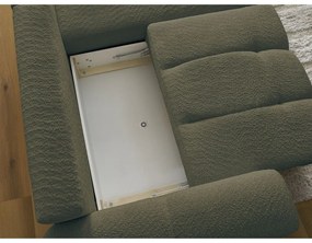 Khaki buklé kinyitható-tárolóhelyes sarokkanapé (jobb oldali-heverő résszel) Roxelane – Bobochic Paris