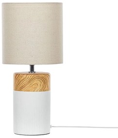 Fehér és világos fa asztali lámpa 43 cm ALZEYA Beliani