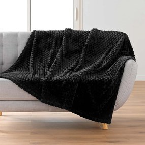 Fekete mikroflanel takaró 125x150 cm Mini Frosty – douceur d'intérieur
