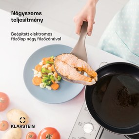 Klarstein Appetito 4, elektromos főzőlap, 5500 W, 4 főzőlap, 6 teljesítményfokozat, rozsdamentes acél