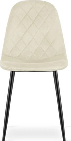 Bézs bársony szék ASTI fekete lábakkal