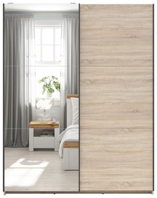 Ruhásszekrény tolóajtókkal Tetrix 33 (szonoma tölgy) (tükörrel). 1098548