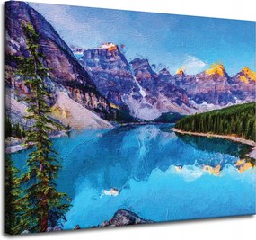 Vászonkép Folyó Hegyek Természet Erdők 100x80 cm Ideális ajándék