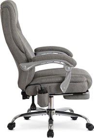 Forgószék masszírozó funkcióval, fűthető funkcióval, szürke színben, szövet kárpittal. GIORGIO