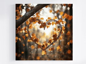 Vászonkép Canvas Dekoráció Természet Fa Ősz Levelek Szív 80x80