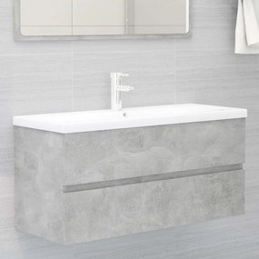Betonszürke szerelt fa mosdószekrény 100 x 38,5 x 45 cm