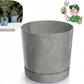 Virágtartó Szürke Beton Effect 30cm Clic+drop Syst állvánnyal Lengyel Termék