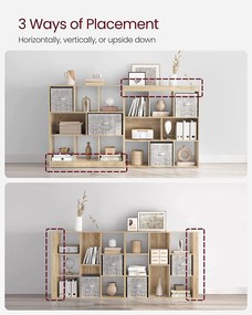 Könyvespolc, térelválasztó polc, 97,5 x 100 x 30 cm tölgy szín