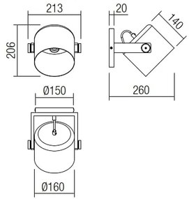 Redo 01-2399 - POOH fali spotlámpa 1xE27/42W/230V bükk