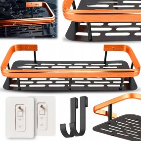 Fürdőszobai Polc Öntapadós Függő Loft Fali Zuhany Fém 30cm