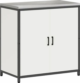 vidaXL Konyhai Tárolás polcokkal tárolóval Fehér 60 x 50 x 92 cm Acél