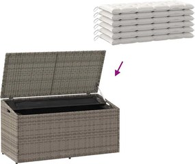 Szürke Polyrattan Kerti Tárolóláda 110 X 50 X 58 Cm