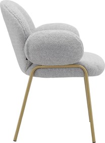 Világosszürke kárpitozott karfás étkezőfotel szett 2 db-os Iwama – Støraa