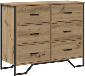 vidaXL Fiókos szekrény fiókkal 2 pcs Artisan tölgy 91 x 35,5 x 74,5 cm