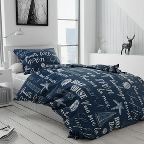 Boathouse kék pamut ágyneműhuzat Ágyneműhuzat mérete: 70x90 cm | 140x200 cm