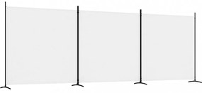 2 paneles fehér szövet térelválasztó 525x180 cm