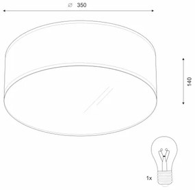 Mennyezeti lámpa SIRJA 1xE27/60W/230V á. 35 cm bézs