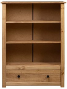 panama stílusú tömör fenyőfa könyvespolc 80 x 35 x 110 cm