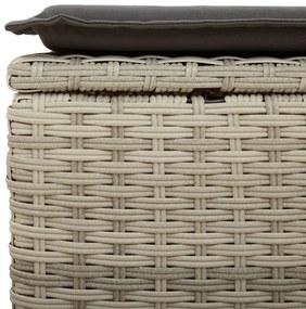 Világosszürke polyrattan kerti szék párnával 55 x 55 x 37 cm